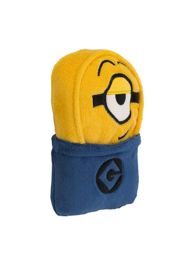 Illimuniation Lazy Minions Club Yellow, Blue and White, Minion Character Shaped Toddler Blanket