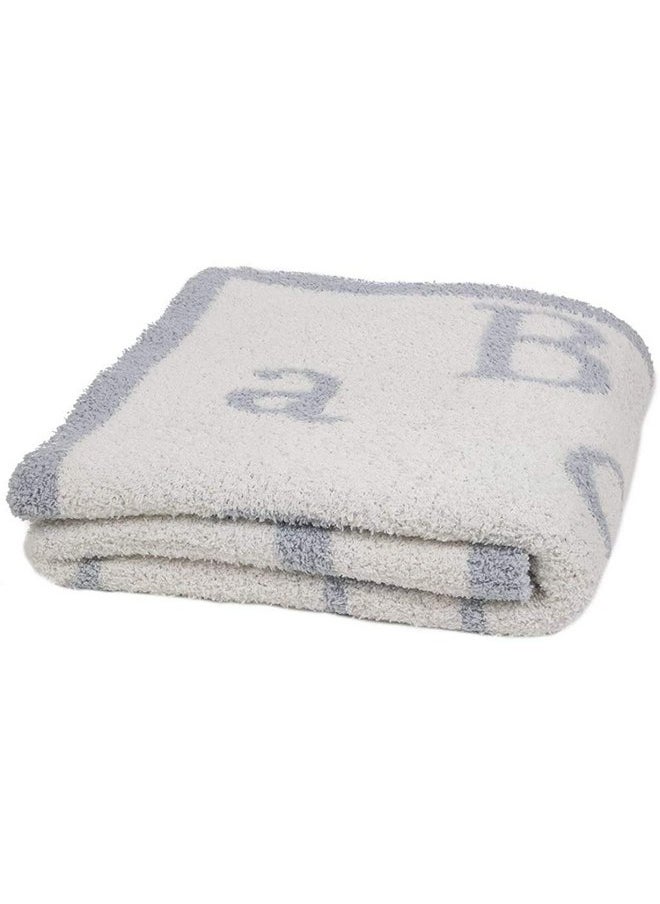 Barefoot Dreams Unisex CozyChic® ABC Blanket Ocean/Cream Baby