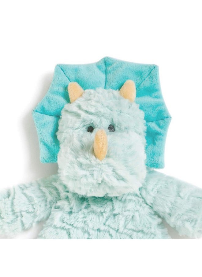 Darcy Dinosaur Aqua Blue Children's Plush Rattle Blankie