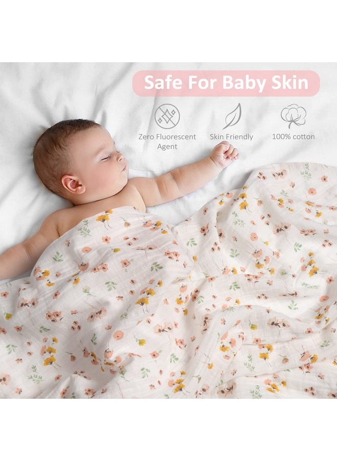 Softan Swaddle Blanket, Muslin Swaddle Blanket for Boys & Girls, 47X47In Muslin Swaddle Receiving Blanket for Newborn, Baby Muslin Swaddle Blanket Soft Silky & Breathable, 4 Pack