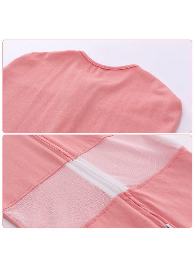 LAT Baby Sleep Sacks Cotton Breathable Swaddle Blankets for Summer 0-3 3-6 Months Baby Transition Sleep Bag (Pink, Medium)