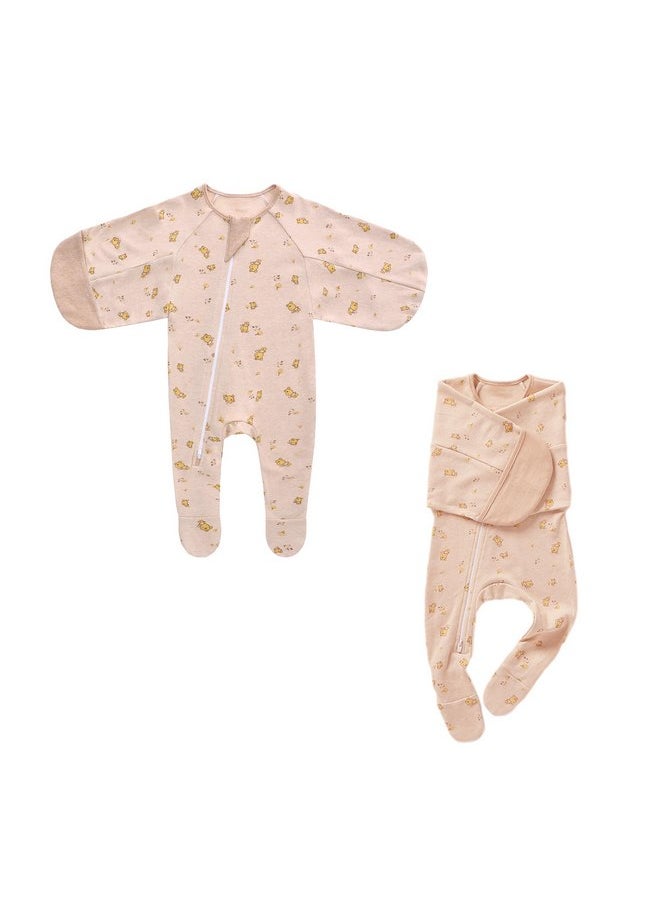 LAT Baby Sleep Sacks Breathable Cotton Swaddle Blankets Baby Transition Sleep Bag Promotes Healthy Hip Development (3-7 Months)