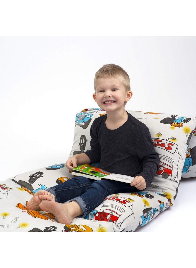 JumpOff Jo - Kids Floor Lounger Soft Pillow Cover, for Playrooms, Travel, Napping, Slumber Parties and More - Ages 3+ - *Pillows Not Included - 26” x 88” - Jo’s Garage