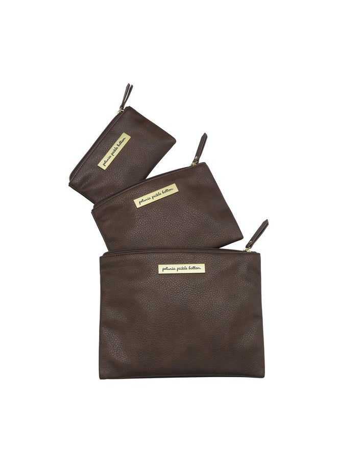 Petunia Pickle Bottom Organizer Trio | Zip-close Pouches in 3 Convenient Sizes | For Diaper Bag, Stroller, Travel Bag or Carry Alone | Saddle