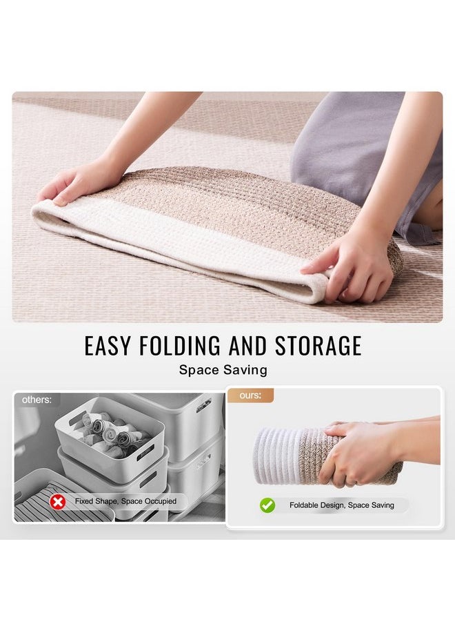 VEVOR Cotton Rope Basket, 22L, 3 Packs Storage Basket, Woven Basket Bins with Handles, Decorative Shelf Organizer Towel Hamper, Boho Toy Basket for Organizing Books Clothes Living Room 15 x 10 x 9 in