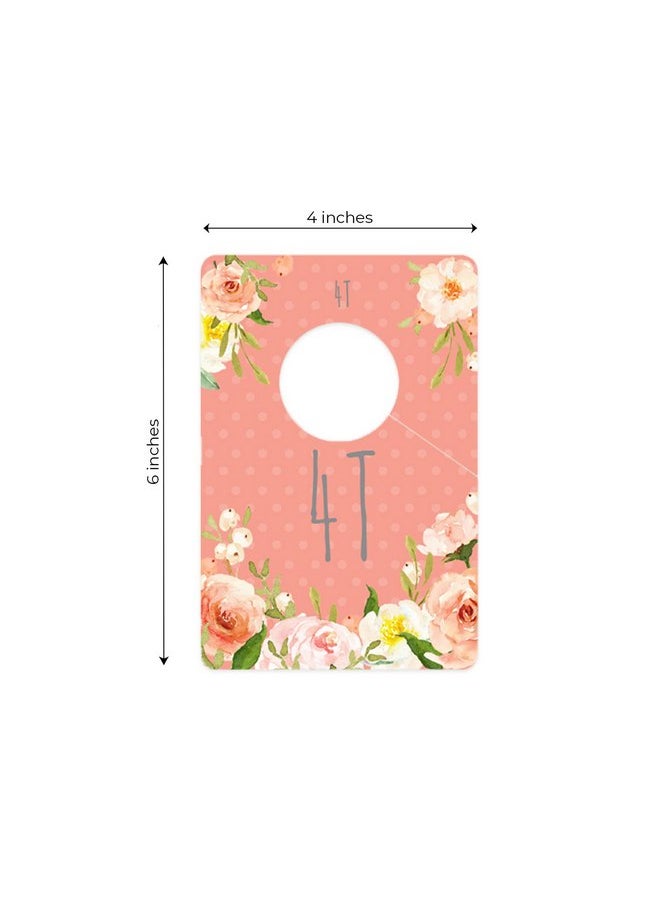 Floral Closet Clothing Size Dividers/Closet Organizer For Baby Girl Clothes Newborn To 4T / 10 Baby Closet Size Dividers