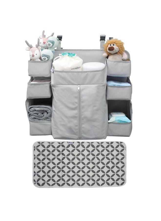 Large Portable Baby Diaper Hanging Organizer, With Smart Design Baby Changing Mat, Portable Changing Pad For Baby, Infant Gift