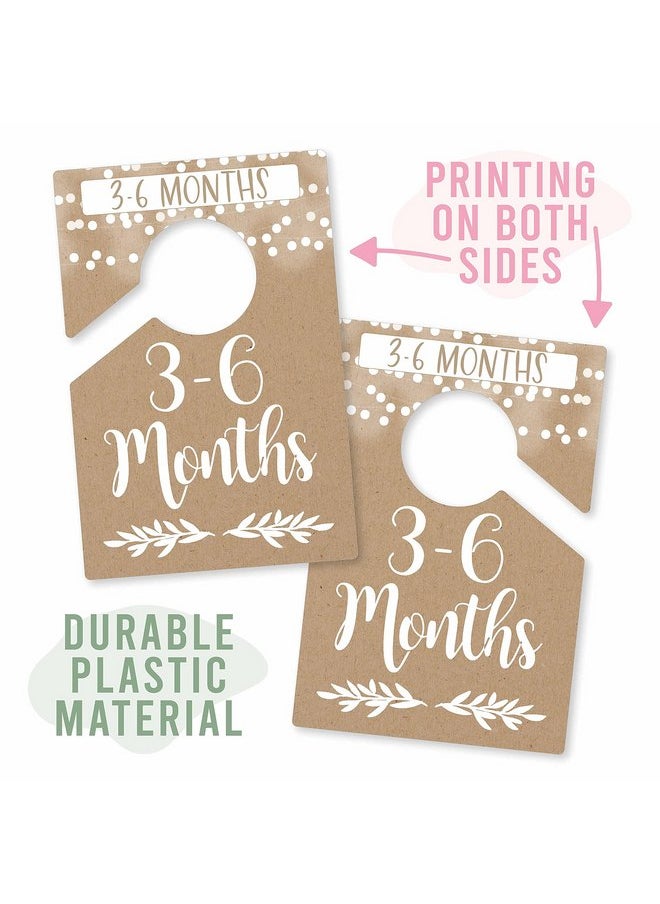 6 Hanger Dividers Baby Closet Size Dividers - Rustic Baby Closet Dividers, Baby Closet Organizer For Nursery Organization, Baby Essentials For Newborn Essentials, Nursery Closet Dividers Girl or Boy