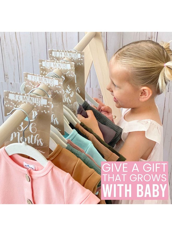 6 Hanger Dividers Baby Closet Size Dividers - Rustic Baby Closet Dividers, Baby Closet Organizer For Nursery Organization, Baby Essentials For Newborn Essentials, Nursery Closet Dividers Girl or Boy