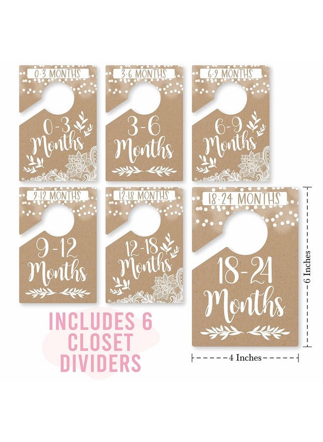 6 Hanger Dividers Baby Closet Size Dividers - Rustic Baby Closet Dividers, Baby Closet Organizer For Nursery Organization, Baby Essentials For Newborn Essentials, Nursery Closet Dividers Girl or Boy