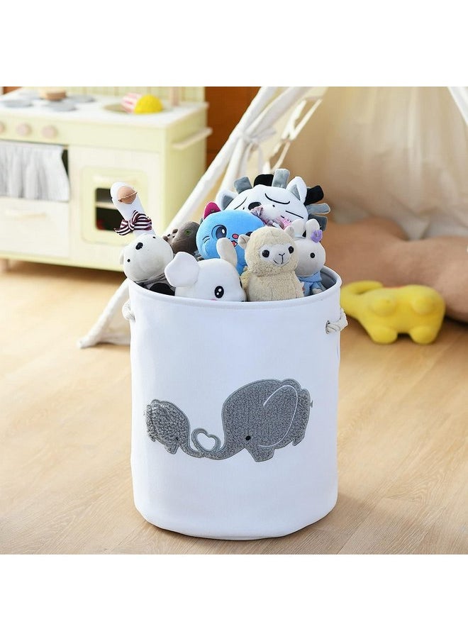 INough 2 pack Storage Baskets, Baby Hamper for Nursery Boy, Baby Laundry Basket for Boy, Elephant Laundry Basket for Baby Nursery Large Elephant Basket for Baby Nursery, Hamper for Boy, Elephant Decor