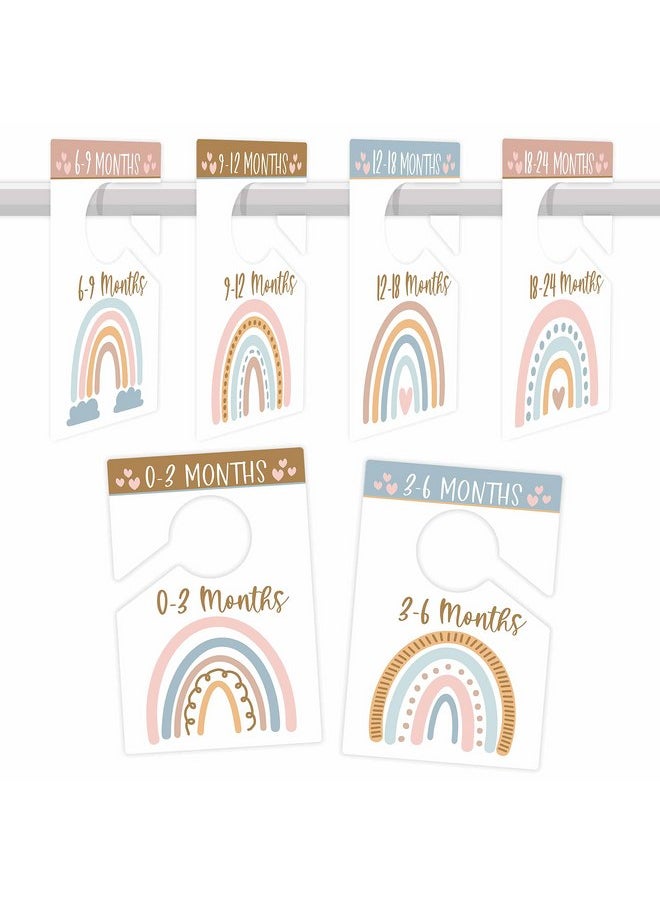 6 Baby Closet Size Dividers Baby Girl - Boho Baby Closet Dividers by Month, Baby Closet Organizer for Nursery Organization, Baby Essentials for Newborn Essentials Baby Girl, Nursery Closet Dividers