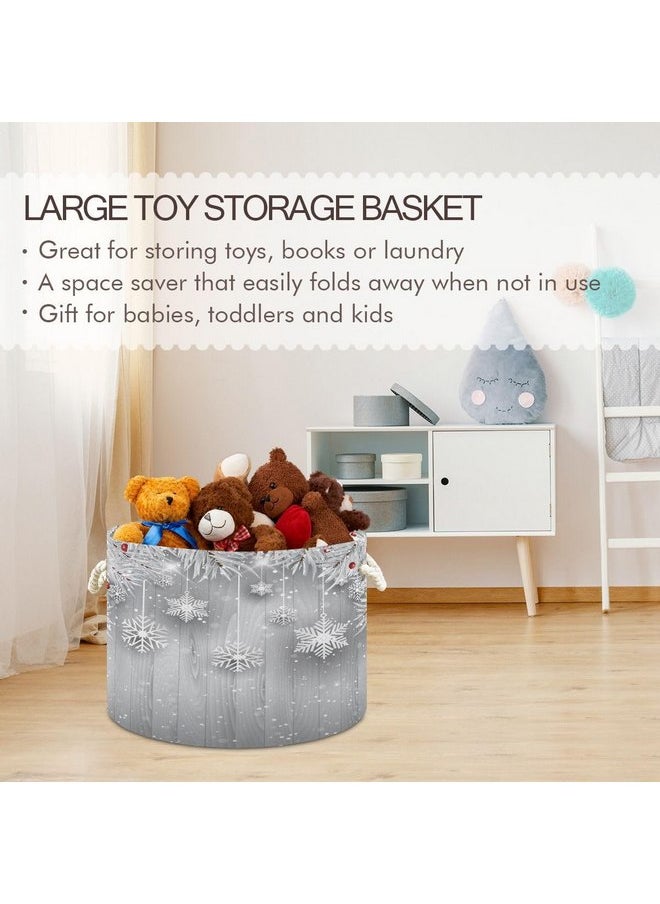 Laundry Basket, Rope Storage Basket Silver Christmas Tree Snowflake Baby & Dog Toy Storage Baskets & Bin, Kid Laundry Hamper Blanket Basket