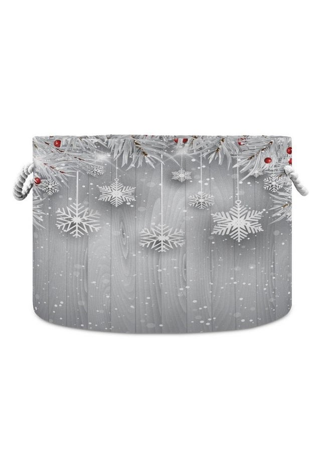 Laundry Basket, Rope Storage Basket Silver Christmas Tree Snowflake Baby & Dog Toy Storage Baskets & Bin, Kid Laundry Hamper Blanket Basket