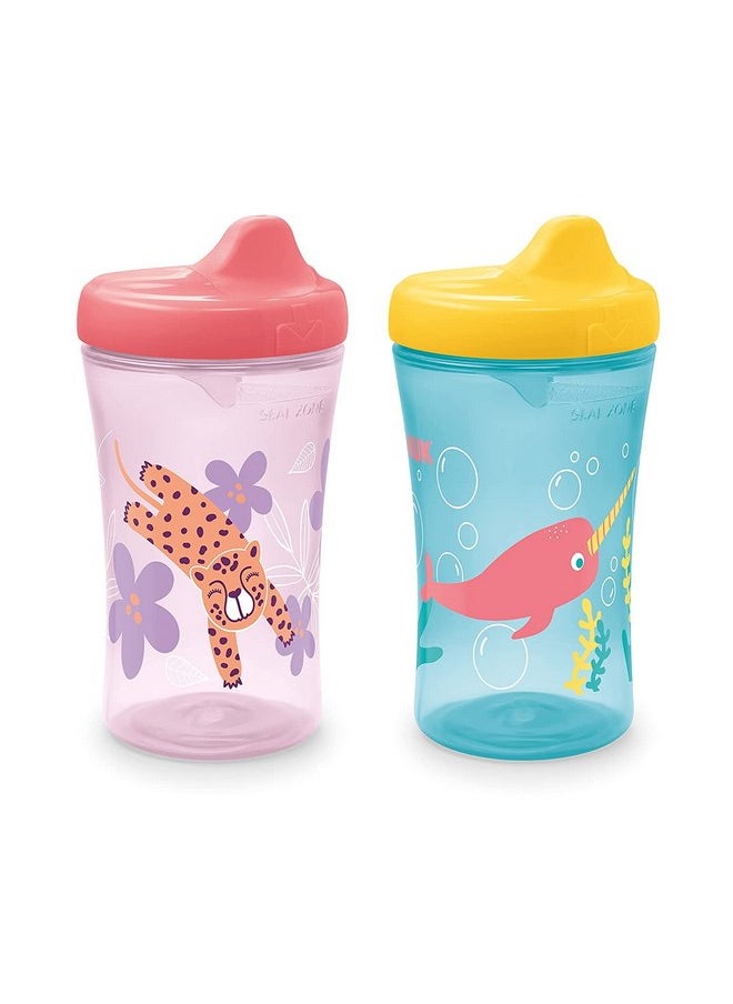 NUK Hide 'n Seek Hard Spout Cup, 10 Ounce, Whales & Tigers, Pink