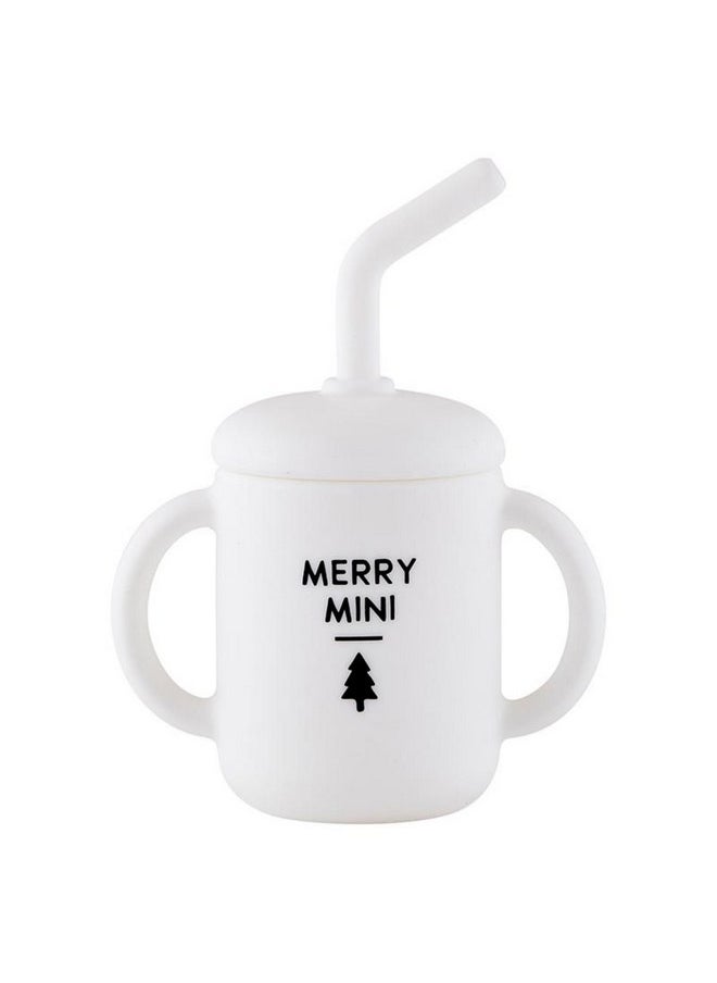 Stephan Baby Christmas Sippy Cups - Soft Silicone Baby Cup with Lid & Straw, 4-Ounce, Merry Mini