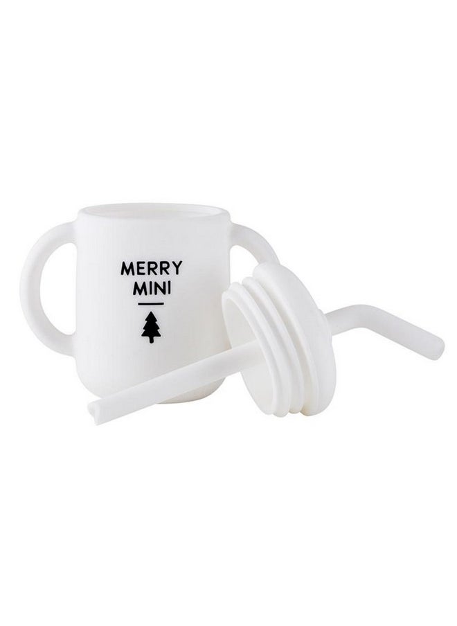 Stephan Baby Christmas Sippy Cups - Soft Silicone Baby Cup with Lid & Straw, 4-Ounce, Merry Mini