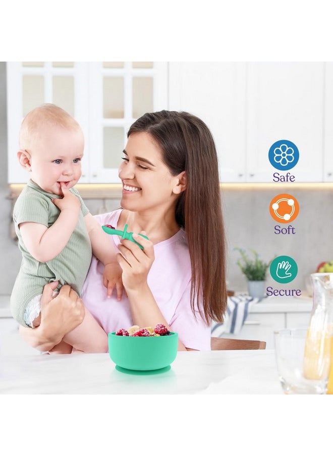 Suction Bowl with Lids and Spoons, Extra Strong Baby Suction Bowls, Baby Bowls 0-6 Months, Infant Babies & Toddler, BPA Free Baby Bowls, Silicone Baby Feeding Set, Baby Feeding Essentials