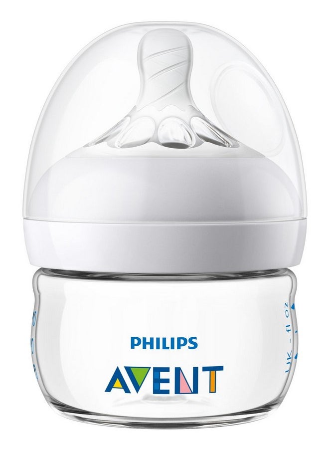 Philips Avent Natural Baby Bottles, with First Flow Nipple, 2OZ/60ML, 2 Pack, SCF019/25