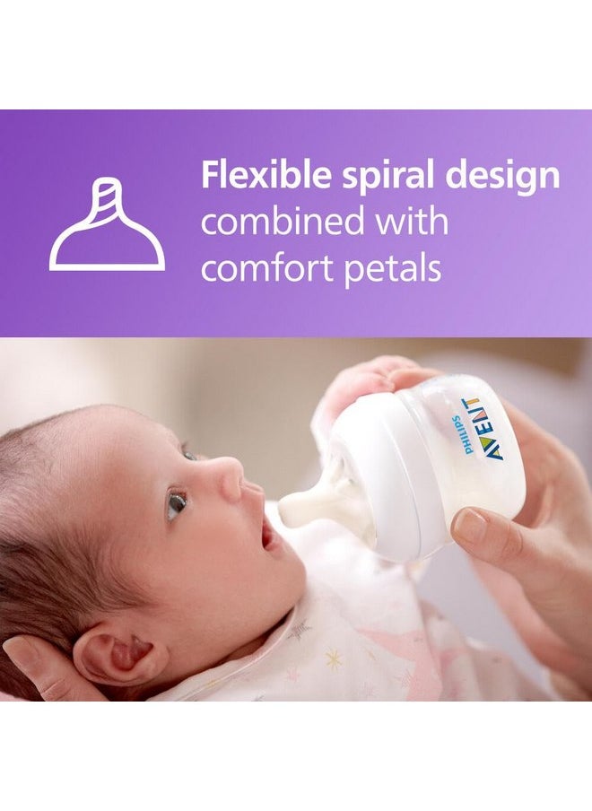 Philips Avent Natural Baby Bottles, with First Flow Nipple, 2OZ/60ML, 2 Pack, SCF019/25