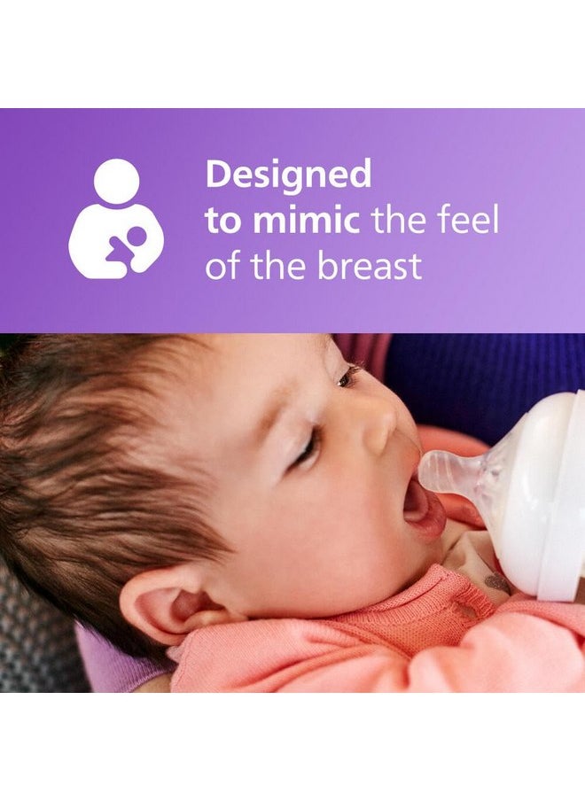 Philips Avent Natural Baby Bottles, with First Flow Nipple, 2OZ/60ML, 2 Pack, SCF019/25