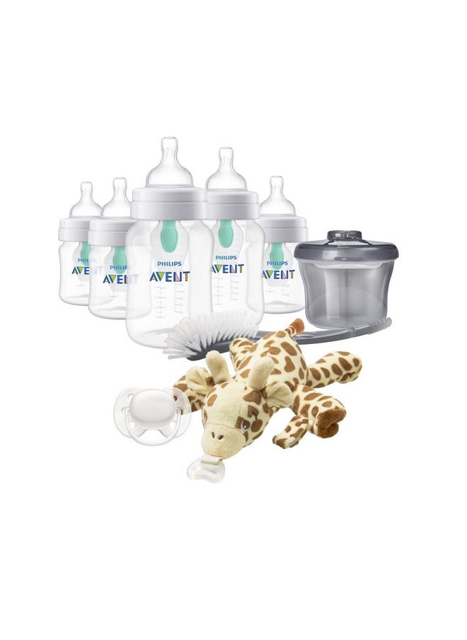 Philips AVENT Anti-Colic Baby Bottle with AirFree Vent Newborn Gift Set with Snuggle, Clear, SCD306/10