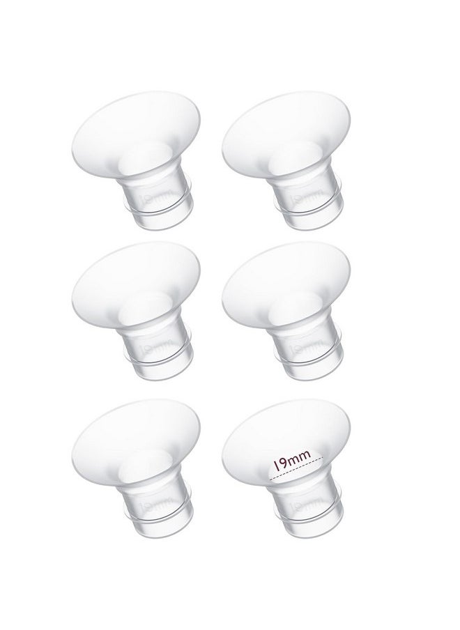 Flange Insert 19mm 6pcs, Flange Sizing Kit Compatible with Spectra Flange, Spectra Pump Parts, Momcozy Wearable Breast Pump, Manual Breast Pump, Spectra Breast Pump, Medela Pump Parts and More