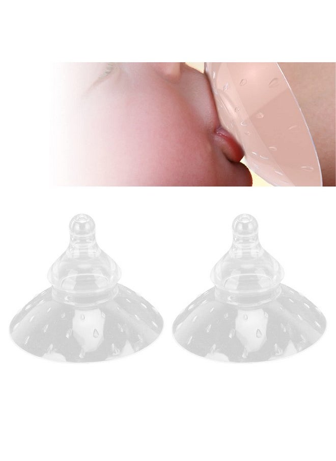 Nipple Shields, 2pcs Pacifier Type Silicone Nipple Protector, One Size Nipple Guards Breastfeeding Shields, for Infants Breastfeeding