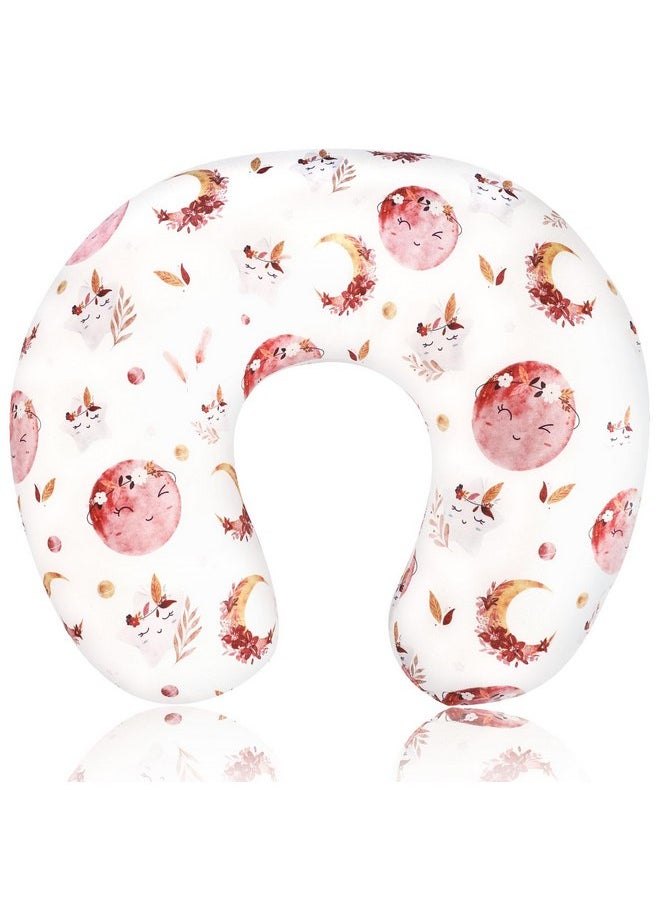 Jundetye Baby Nursing Pillow Cover, Removeable Breastfeeding Pillow Slipcover, Nursing Pillow Case for Newborn Boys Girls, Soft Fabric Fits Snug On Infant, Washable & Breathable, Moon Star