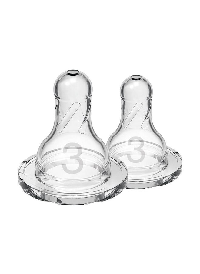 Dr. Brown's Dr Brown Natural Flow Level 3 Narrow Nipple Set Of 2 (6M+) Clear