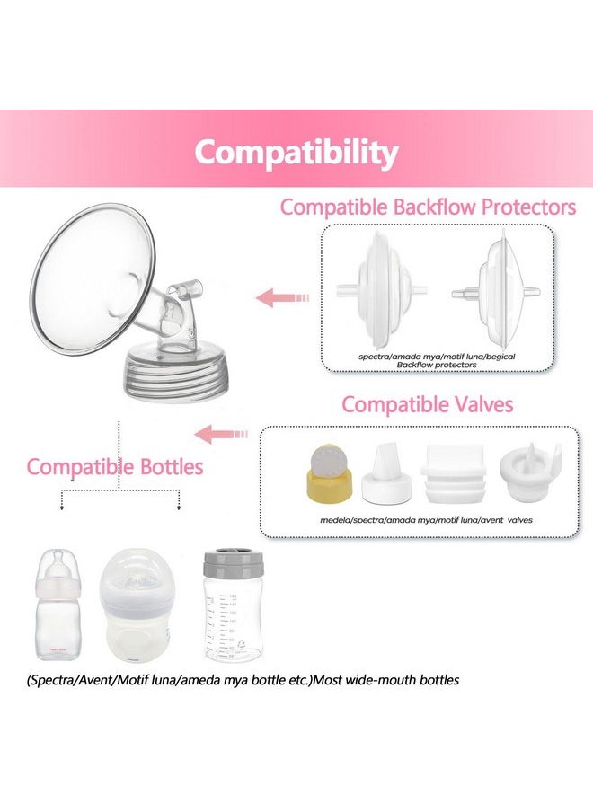 Belmikal 22mm Flange&Duckbill Valve Compatible with Spectra S2 S1 9 Plus Ameda MYA Motif Luna Cimilre Breastpumps Replacement Spectra Pump Parts/Accessories Flange/Shields.