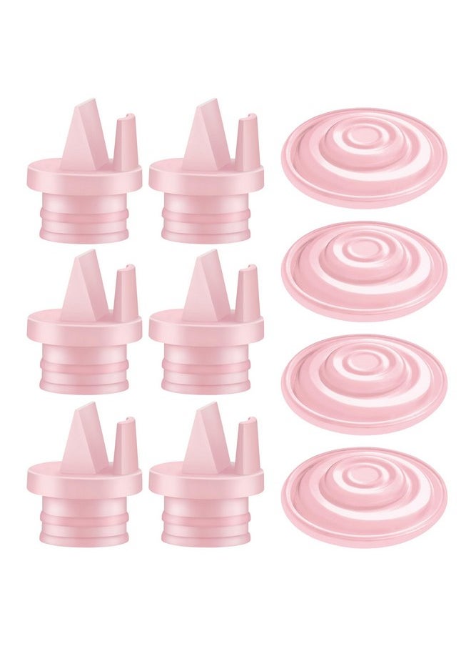 Maymom Pump Parts Incl Duckbill Valve with Pull Tab Silicone Diaphragm Compatible with Spectra S1, S2, Synergy Gold; Not Original Spectra Pump Parts; 10 pc Pink