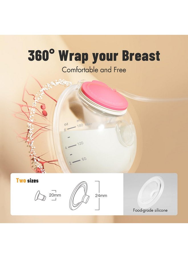 Phanpy Wearable Breast Pump Milk Collector Cup S2, E-Rosy Breast Pump Parts, Original Phanpy Breast Pump Replacement Accessories, 24 mm Flange and 20mm Insert Included, 12 oz / 360 ml, 2 Piece