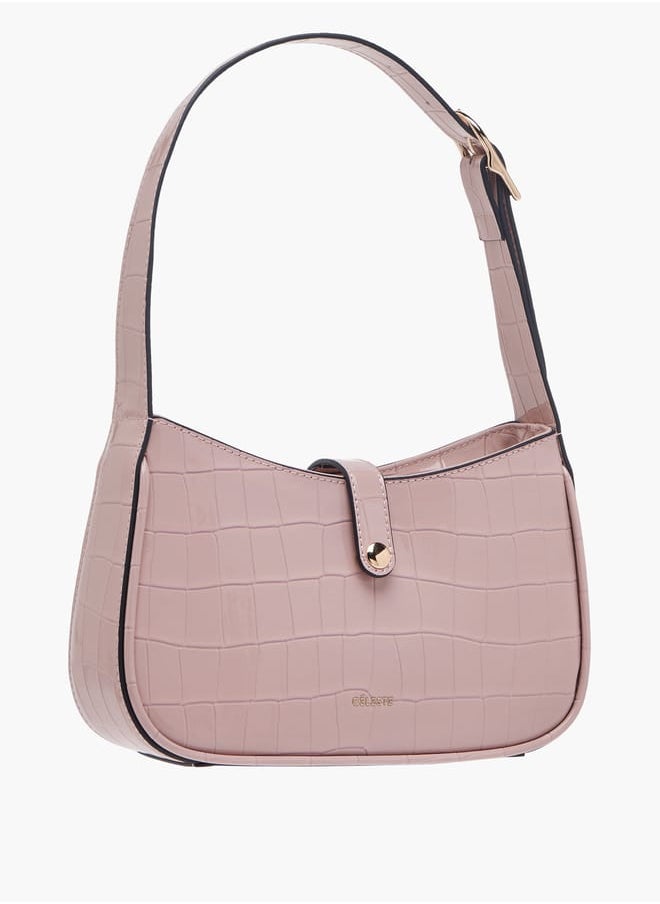 Women Textured Shoulder Bag with Zip Closure