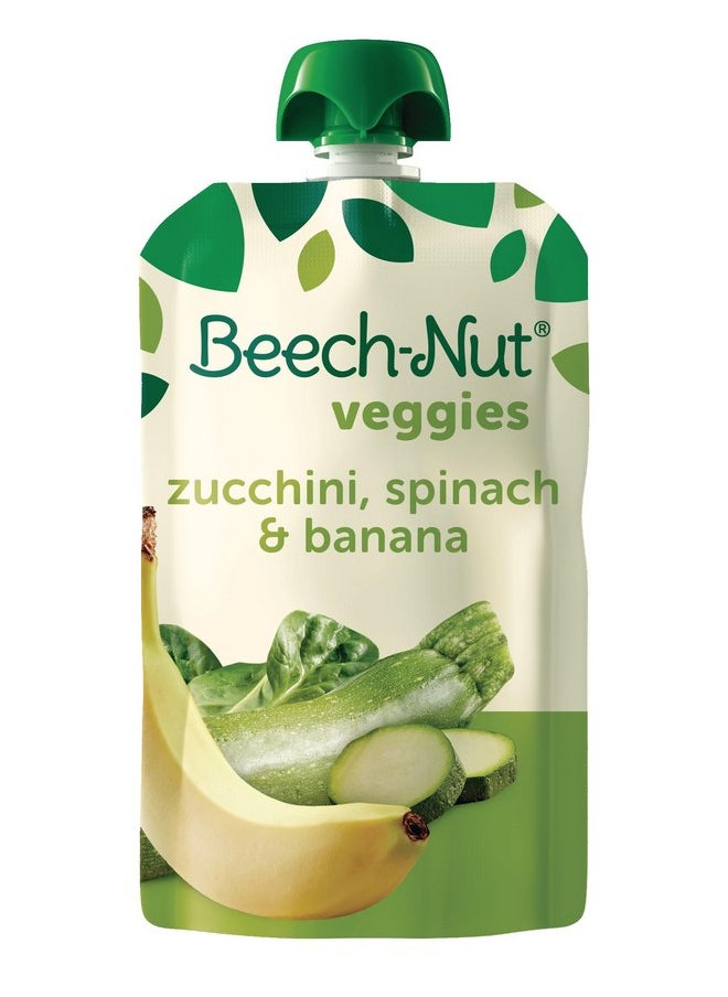 Beech-Nut Baby Food Pouches, Zucchini Spinach & Banana Veggie Puree Baby & Toddler Food, 3.5 oz (12 Pack)