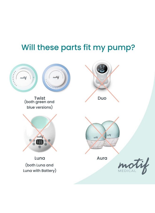 Motif Medical, Twist Resupply Kit, Replacement Parts for Twist Breast Pump, Maternity, Breast Pumping Accessories Clear