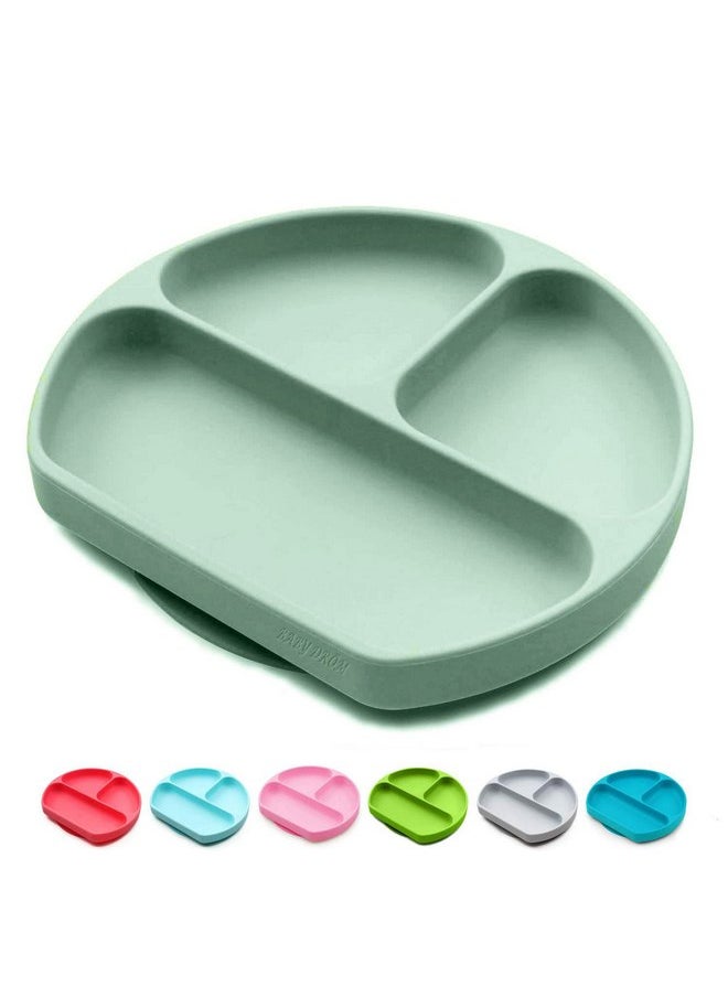 Silicone Suction Plates for Babies, Stick to High Chair Trays and Table, Divided Baby Dishes, Perfect Kids Plates, BPA FREE