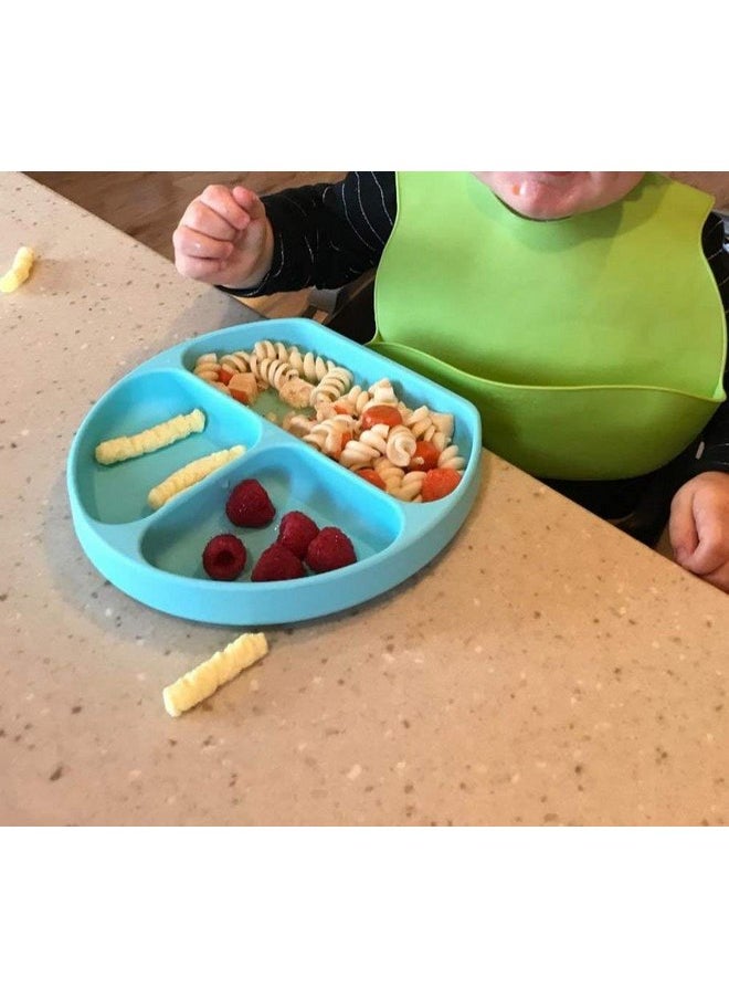 Silicone Suction Plates for Babies, Stick to High Chair Trays and Table, Divided Baby Dishes, Perfect Kids Plates, BPA FREE