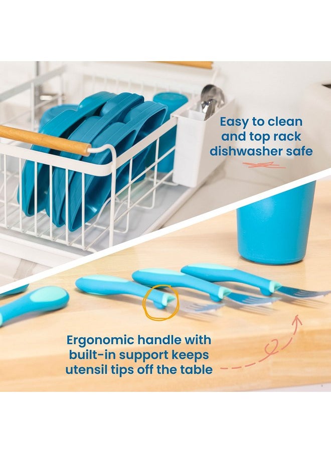 ECR4Kids My First Meal Pal Combo Set, Children's Tableware, Teal, 15-Piece