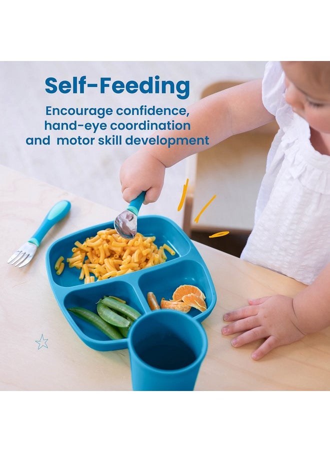 ECR4Kids My First Meal Pal Combo Set, Children's Tableware, Teal, 15-Piece
