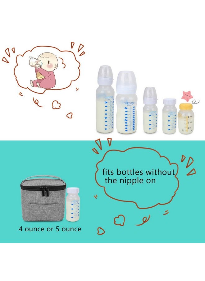 Luxja Breastmilk Cooler Bag (Hold Four 5 Ounce Breastmilk Bottles), Leakproof Breast Milk Cooler for 4 or 5 Ounce Bottles (Bag Only), Gray