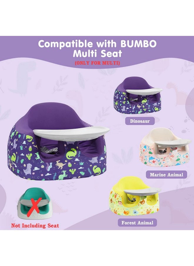 Zooawa Seat Cover Compatible with Bumbo Multi Seat, Baby Seat Cover Children Chair Protector Washable Baby Booster Seat Accessory, Girl Boy Seat Cover Compatible with Bumbo Chair, Purple Dinosaur