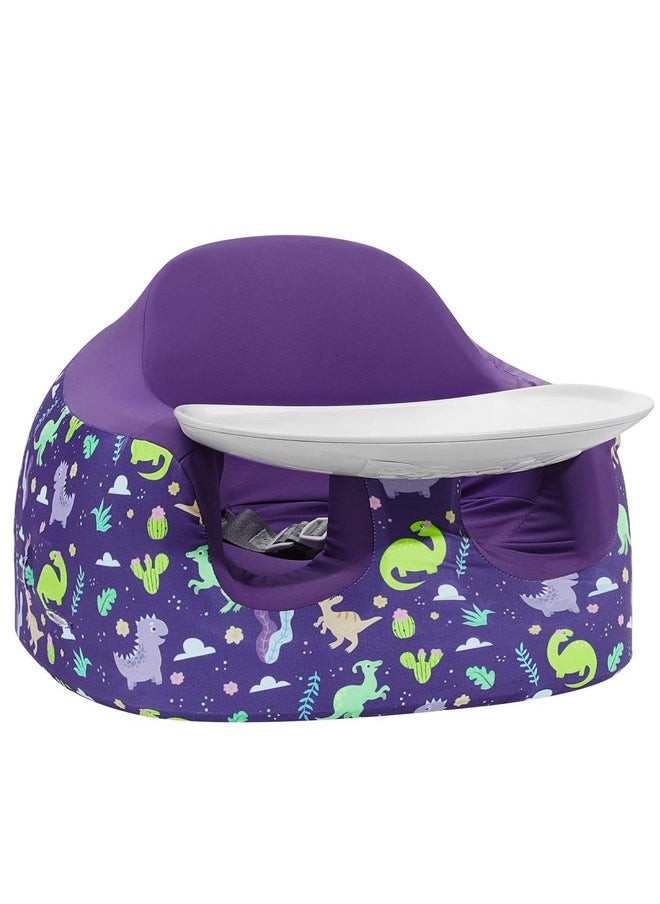 Zooawa Seat Cover Compatible with Bumbo Multi Seat, Baby Seat Cover Children Chair Protector Washable Baby Booster Seat Accessory, Girl Boy Seat Cover Compatible with Bumbo Chair, Purple Dinosaur