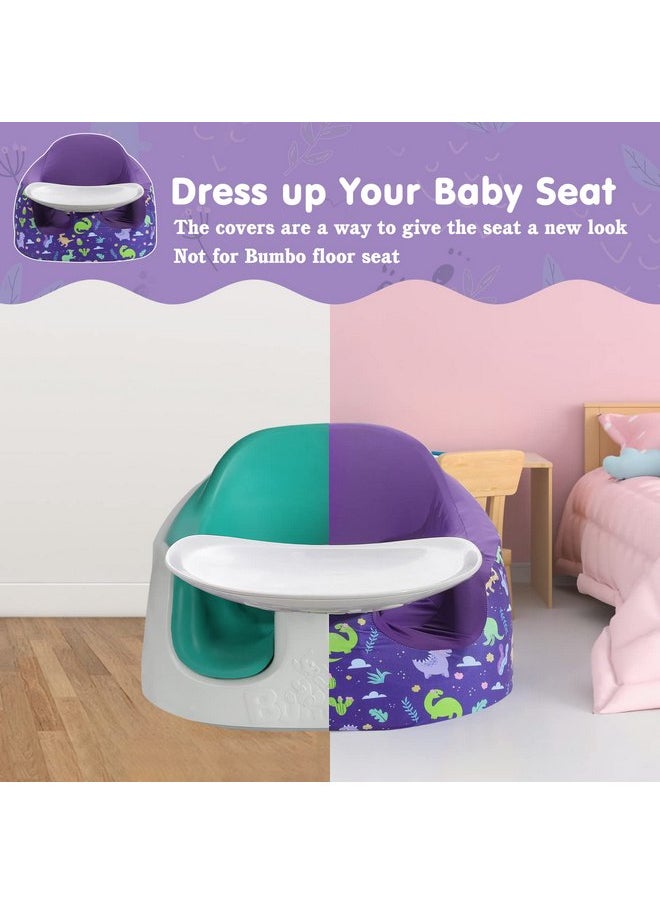 Zooawa Seat Cover Compatible with Bumbo Multi Seat, Baby Seat Cover Children Chair Protector Washable Baby Booster Seat Accessory, Girl Boy Seat Cover Compatible with Bumbo Chair, Purple Dinosaur