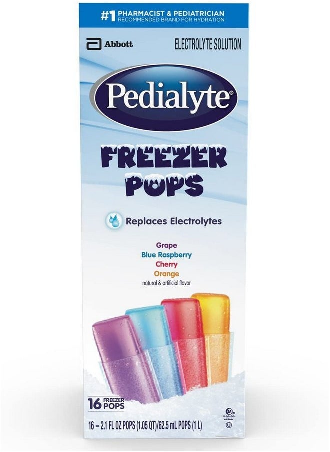 Pedialyte Freezer Pops - Assorted Flavors - 2.1 Ounce - 16 ct (Pack of 3)