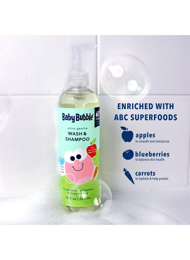 Mr. Bubble Baby Bubble Ultra Gentle Body Wash & Shampoo, Sweet Violet Clouds Scent, 12 oz. Pack of 3