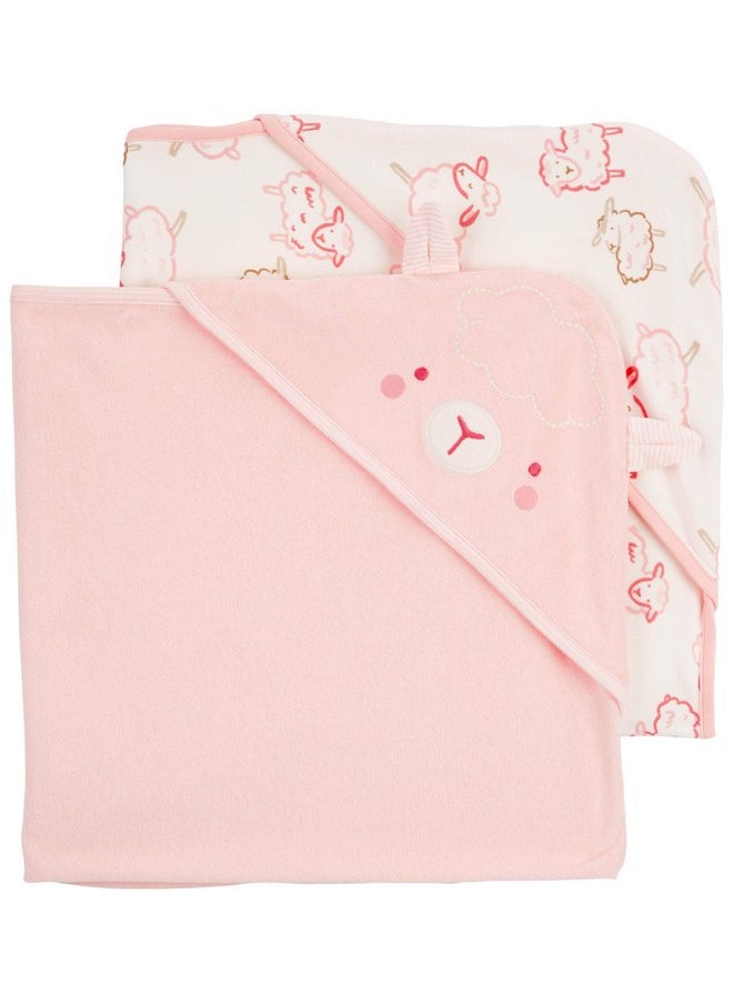Carter's Baby Hooded Towel (2-pk Pink/Ivory)