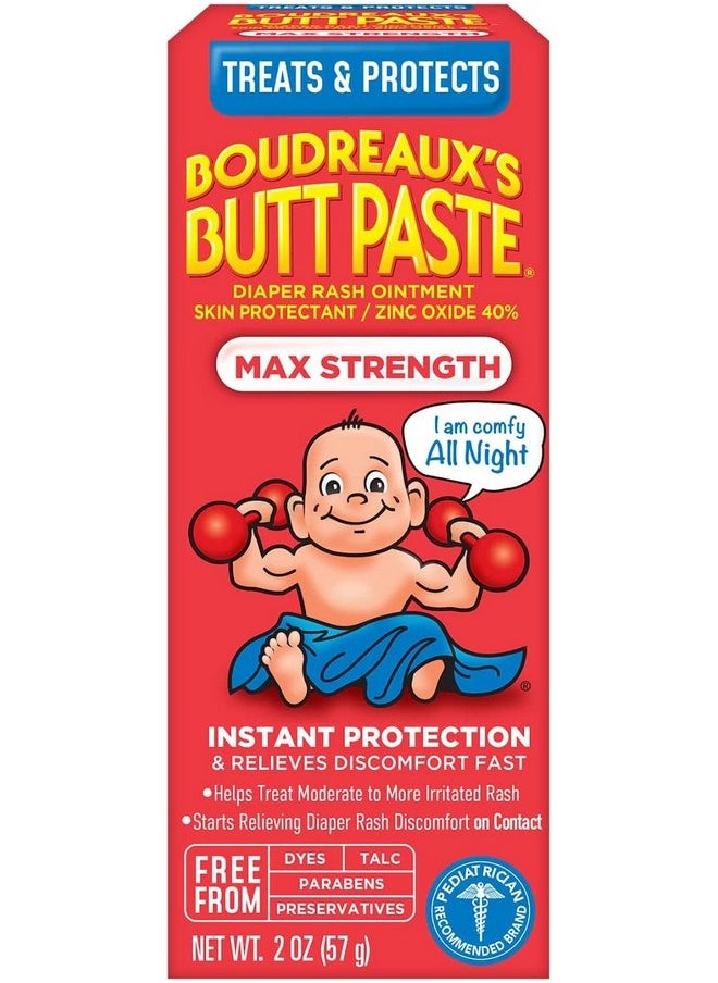Boudreaux's Butt Paste Diaper Rash Ointment, Maximum Strength, 2 Ounce by Boudreaux's Butt Paste