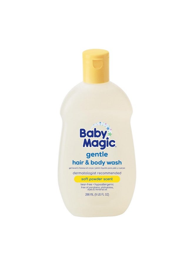 Baby Magic Gentle Hair & Body Wash | Tear-Free, Free of Parabens, Phthalates, Sulfates and Dyes, Calendula Oil & Coconut Oil, Soft Powder Scent, 9 Fl Oz