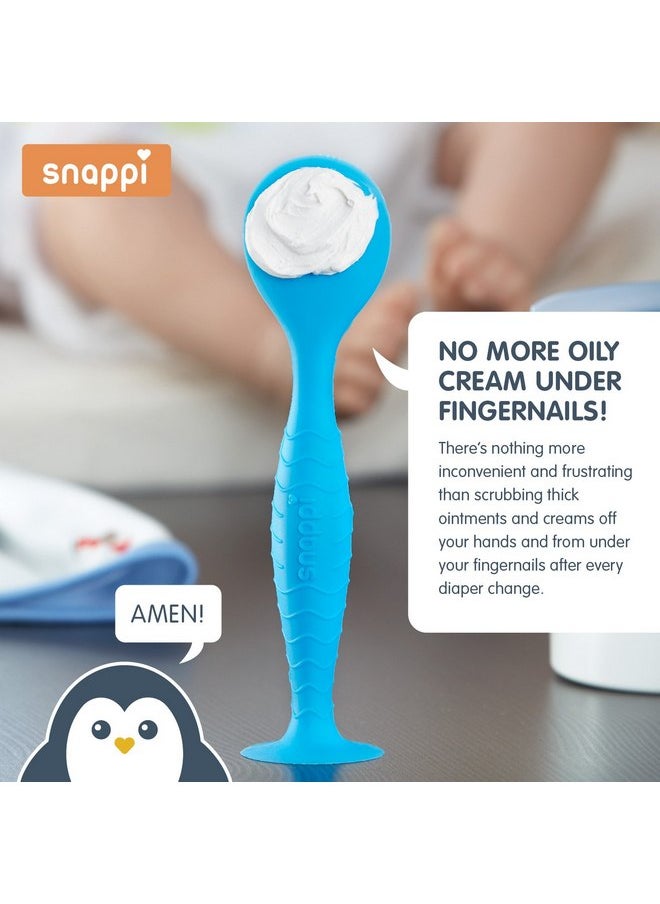 Snappi Baby Ergo Brush Diaper Cream Applicator for a Baby Bum | Medical-Grade Silicone Diaper Rash Cream Bottom Brush Keeps Hands/Fingernails Clean (Cardinal Red)